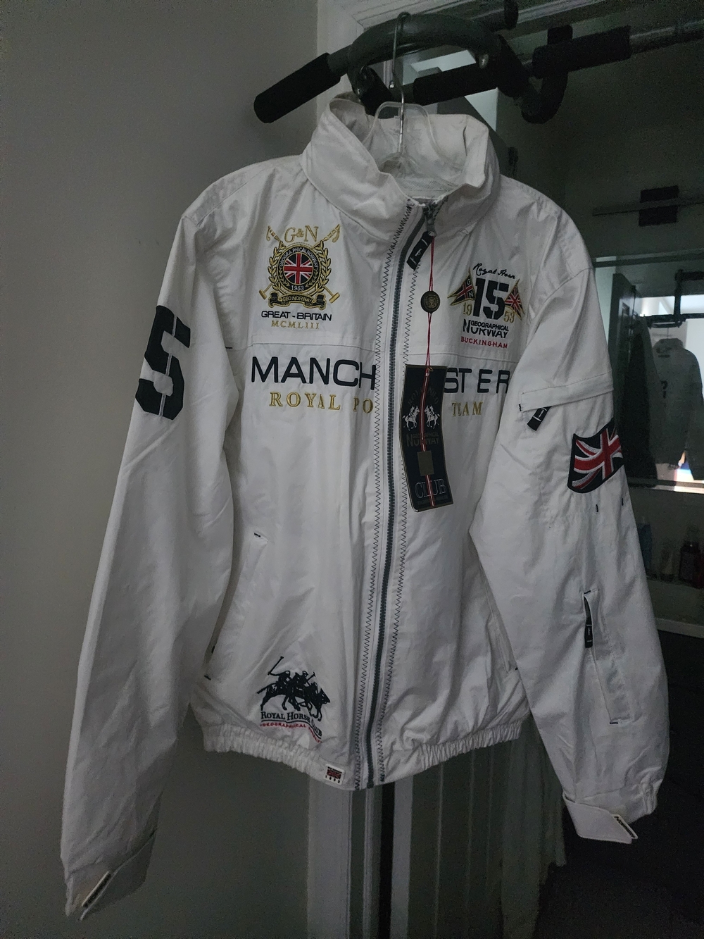 Geographical Norway Manchester Royal Polo Club Men's Jacket. Hidden Hoodie. M